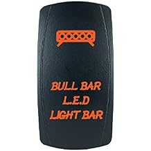 STVMotorsports Laser Backlit Orange Rocker Switch Bull BAR LED Light BAR 20A 12V On/Off LED Light