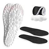 Cloud Soles for Men and Women - Arch Support, Relieve Foot Pain, Soft Memory Foam Cushioning Insoles, Comfortable Massage Insoles (Black, Men: UK 8.5-10 / Women: UK 8-9.5)