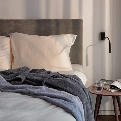 Möve Superwuschel Bademantel mit Kapuze, Größe L, Cashmere