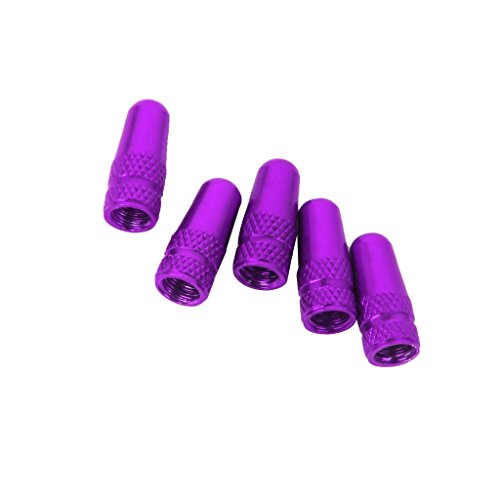 5 tapones para válvula Presta de bicicleta, color morado miniatura 2