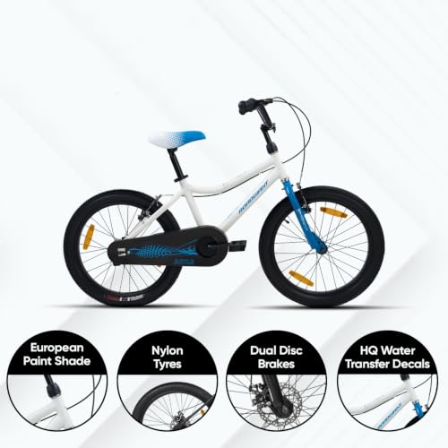 Image of ROADGIANT||Astle||BMX Series||20T||Kids Cycle||Single PIECE Crank||Light Weight Steel Frame||V-Break|| Rigid Fork||Ideal for 6+ Age||Cool White