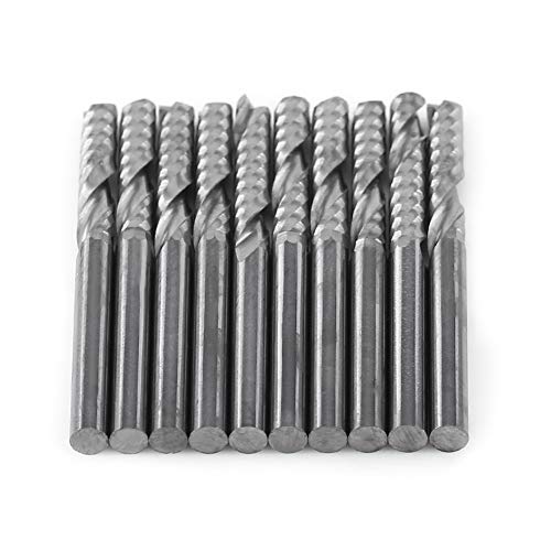 Tungsten Carbide End Mills - 1/8in Shank 10 Pack -3 Tungsten Carbide End Mills - 1/8in Shank 10 Pack -3