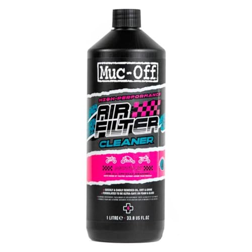 Muc-Off Air Filter Cleaner 1 Liter - Motorcycle Wash and Degreaser for Foam Air Filters - Motorcycle Cleaner for Motocross MX Dirt Bike