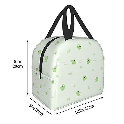 Carati Insulated Lunch Bag For Women, Cooler Tote Reusable Lunch Box Container For Work Office Picnic Little Green Frog Cute #TOP4