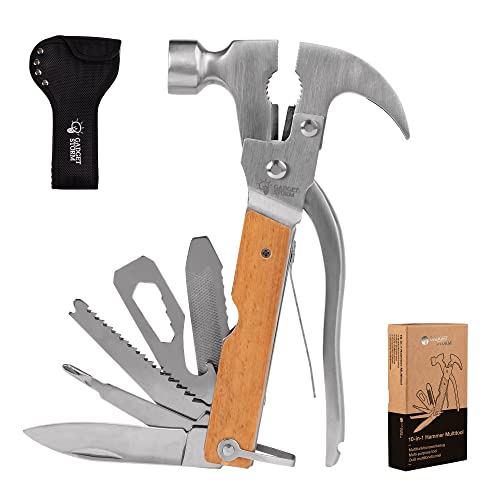 Gadget Storm Martillo Multiherramienta en Acero Inoxidable, Herramienta Multifunción 10 en 1