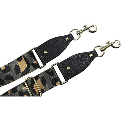 Image of Duwi Wide Purse Strap Multicolor Striped Guitar Style Strap Adjustable Canvas Crossbody Bag Strap