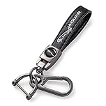 Car Keychain Keyring Fit Jaguar XE XEL XF XFL XJ F-PACE F-Type, Leather Keychain Lanyard for Car Key Fob Holder, Souvenir/Gifts