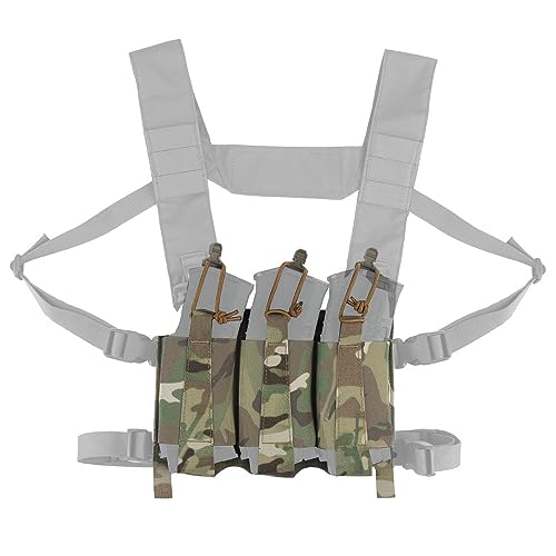 Bolsa Elástica Táctica Triple con G-Hooks Panel Frontal Modular Portaobjetos para Chaleco Cosplay 6