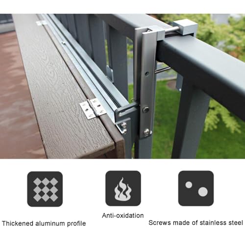 Garde-corps de terrasse pliable et balustrade de balcon amovible gain de place L120 - 4