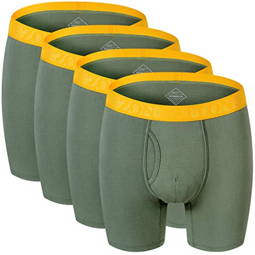 ZONBAILON Men's Bamboo Viscose Long Leg Boxer Briefs Underwear M L XL 2XL 3XL