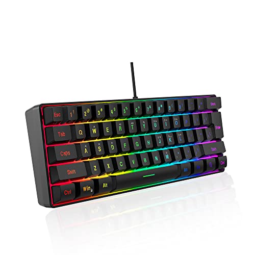 DGG K60 61 Keys RGB Backlit 60% Wired Gaming Keyboard...