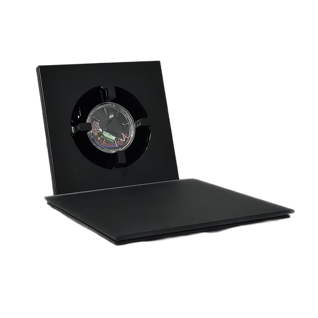 Vlano EOS 100 H BK Badlüfter mit Matt Glasfront, Feuchtigkeitssensor, Nachlauf, Rückschlagklappe, 100 mm, 100 m³/h, 25 dB, Schwarz, IP 45, Abluftlüfter, Hygro, Timer