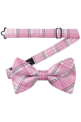Image of HISDERN Bow Ties for Men Pretied Bowties Classic Formal Business Bow Tie Adjustable Tuxedo Bowtie for Wedding Party