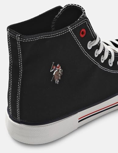 Image of U.S. POLO ASSN. Mens VLAIR Black Mid Top Sneakers-(UK7)(US8)(2FD24544Z01)