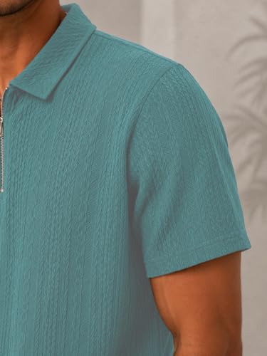 Image of TAGDO Men's Chain Jacquard Polo T Shirt | Half Sleeve | Comfortable Fit Wear | Stylish Casual Look | Breathable Feel |Modern Style | Easy Movement | Everyday Wear (Polo)