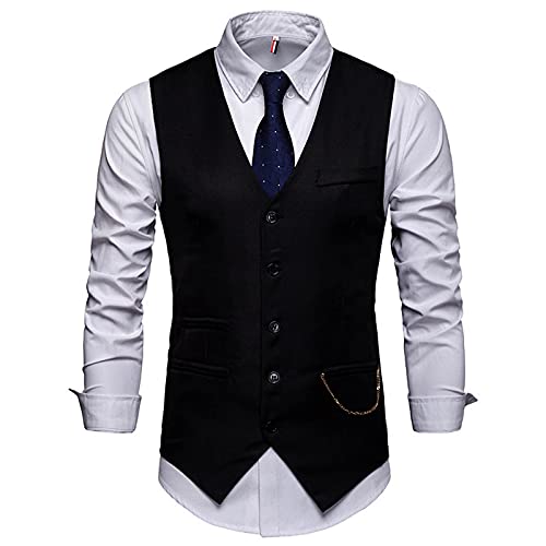 Men's Suit Vest Slim Fit Formal Dress Waistcoat V-Neck Casual Business Vests for Blazer Tuxedo Jacket3