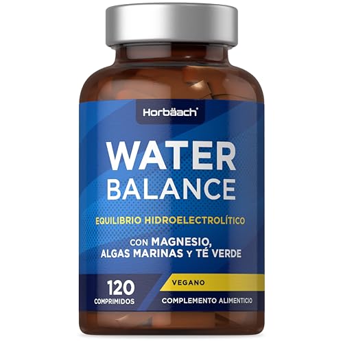 Retención de Líquidos Potente Drenante | 11 Nutrientes con Magnesio, Sodio, Té Verde, Potasio, y más! | 120 Comprimidos Veganos | Natural | de Horbaach
