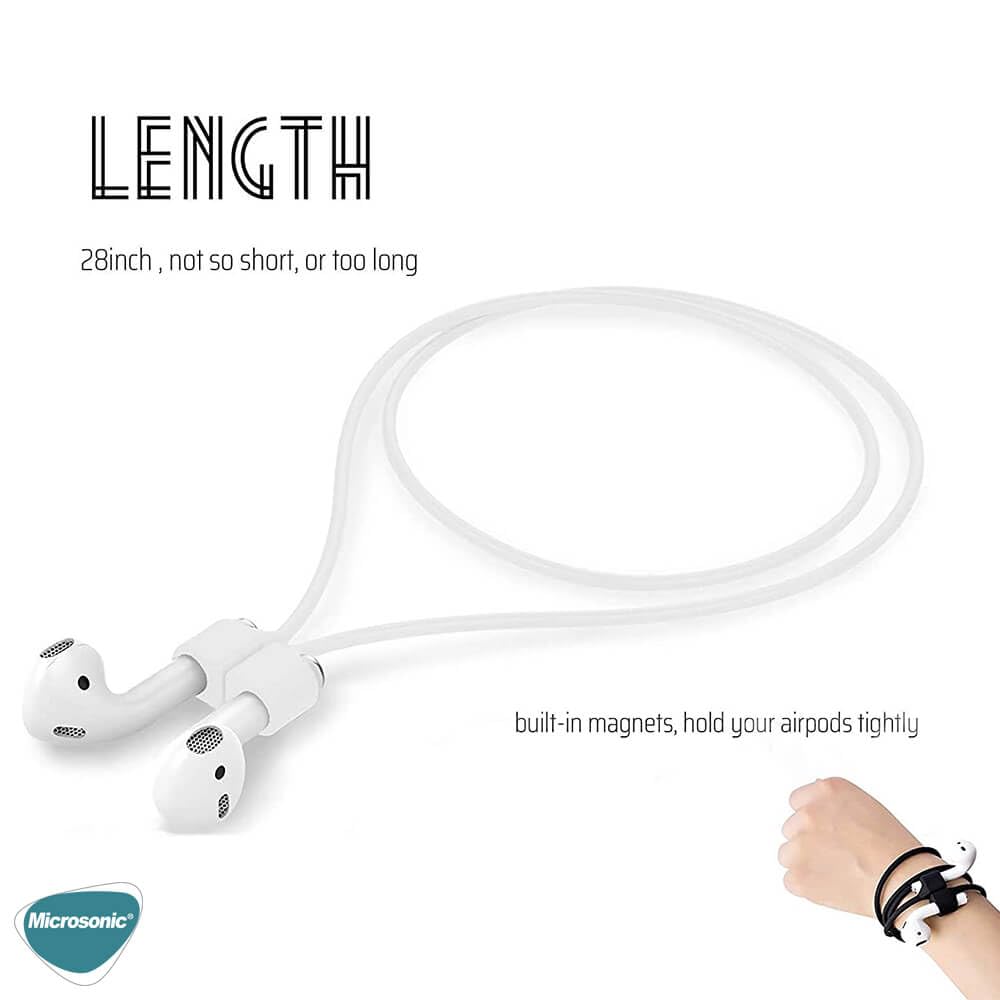 Microsonic Airpods 4.Nesil/ANC Manyetik Mıknatıslı Kulaklık İpi Siyah [AirPods 4 ile Uyumlu Kılıf - Siyah]