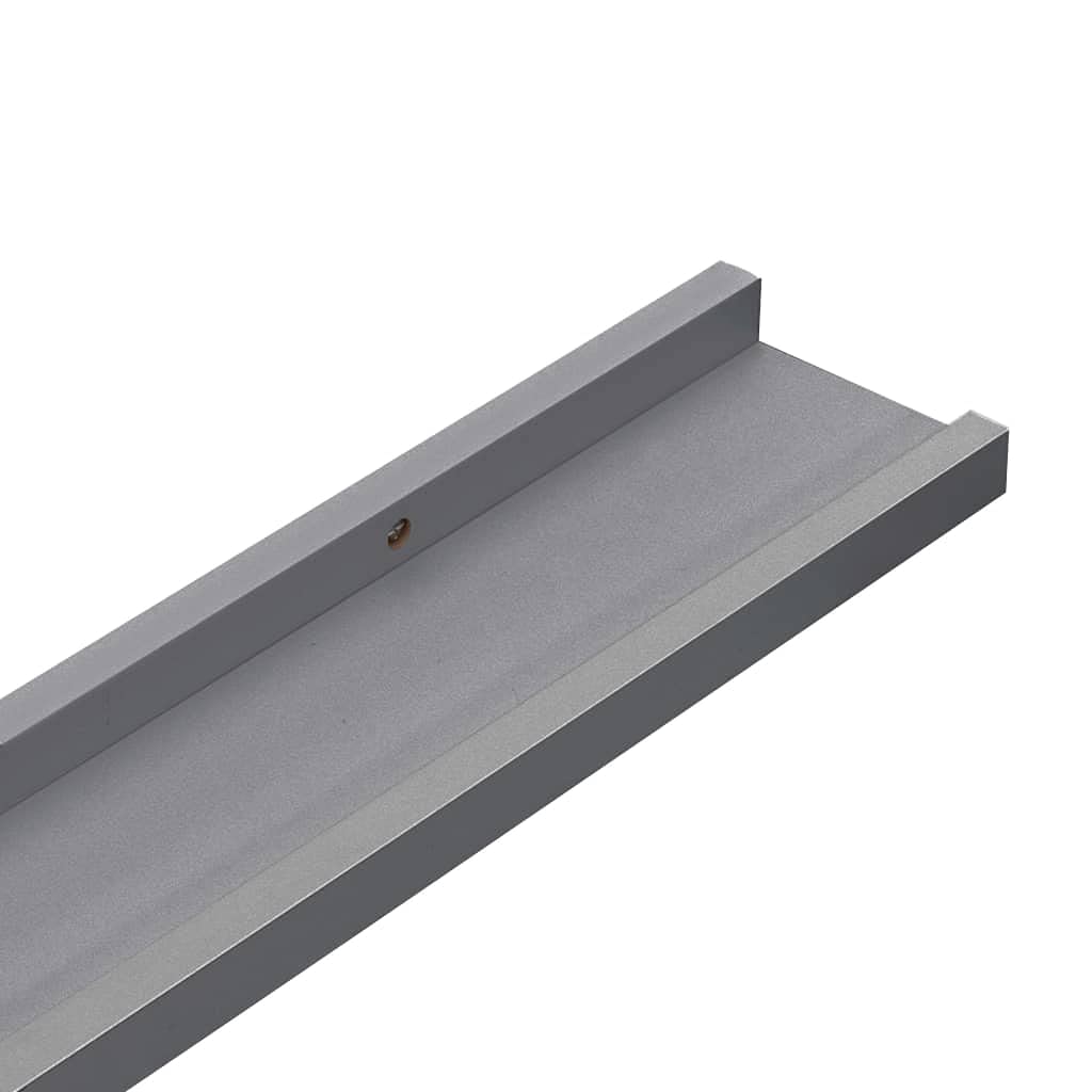 Scaffalature, mensole da parete e sporgenze, mensole da parete, 4 pezzi, grigio, 40 x 9 x 3 cm