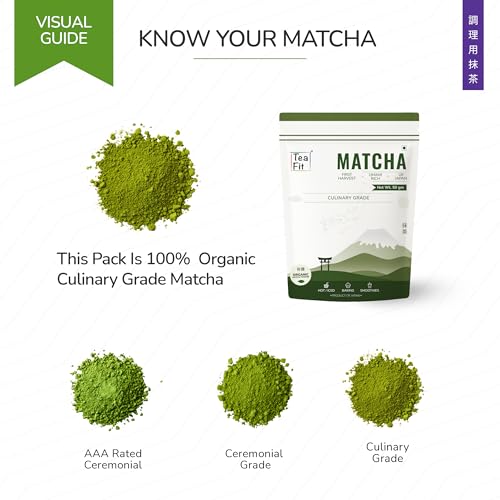 Image of TeaFit Culinary Japanese Matcha Tea Powder, 50 grams | Sourced from Uji, Japan | 100% Pure & Authentic Culinary Grade Matcha Green Tea | Rich in Anti-Oxidants