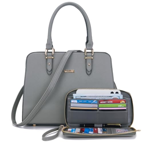 Image of Qiyuer Satchel Purses For Women Handbag And Wallet Set Tote Bag | Premium Vegan Leather,Matching Wallet,RFID Blocking,Work,Casual