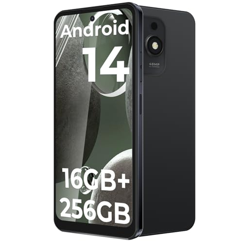 HOTWAV Note 13 MAX Smartphones 6.8'' HD+ Android 14 16GB(6+10)+256GB Unlocked Mobile Phone 48MP+16MP 5160mAh Battery (Black)