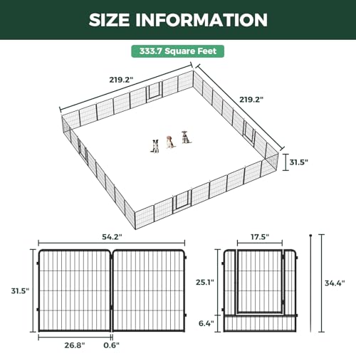 Image of FXW Instant Dog Playpen, RV Camping, Outdoor & Yard, 32 inch H, 32 Panels | Portable, Easy setup, Heavy-duty, DIY layouts, For Small & Medium Dogs, Patented