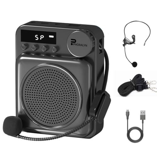 Wireless Voice Amplifier for Teachers, Original Voice Amplifier Wire Microphone with 2 Microphones...