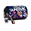 YDora K-Damon Hunter Pencil Case for Girls, Anime Style Double-Layer Flip Pencil Box,Big Zipper for Students, Cute School Stationery Organiser, with a Cute and Fun Keychain (A)