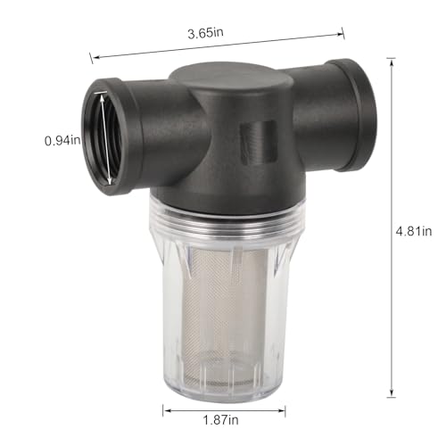 Image of Water Pump Strainer Filter 3 /4 Inch Female NPT in-Line Twist-On Pipe Strainer with 40 Mesh Stainless Steel Filter Screen for RV, Garden Hose, Water Pump