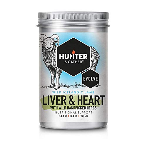 Hunter & Gather Liver, Heart & Handpicked Herb Capsules - 90 x 500 mg Capsules | Wild, Grass Fed Icelandic Lamb Nutritional Support | Raw Freeze-Dried Lamb | No GMO Feeds, Antibiotics Or Hormones