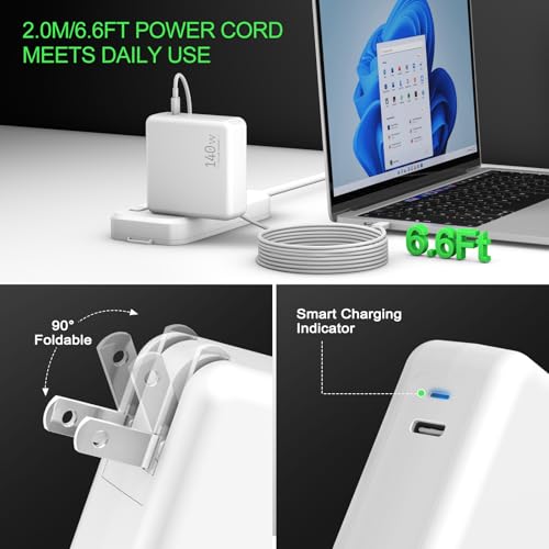 Image of Compatible with MacBook Pro Charger 140W USB C Charger Fast Charger Adapter | Compatible with MacBook Pro & MacBook Air M2 M3 M4 M5 13 inch-15 inch, Compatible with iPad Pro iPhone Samsung Galaxy