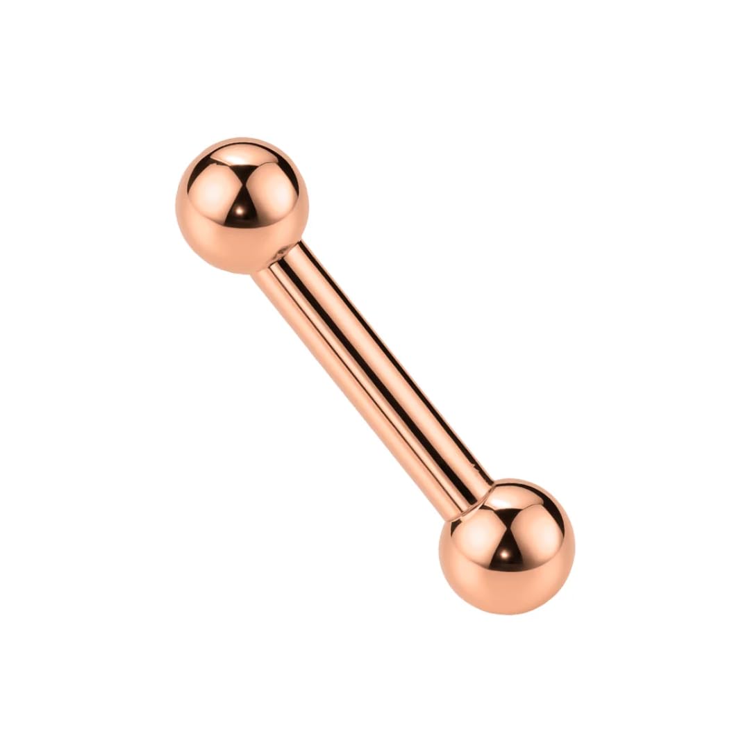 Zungenring aus eloxiertem 316L-Edelstahl mit Kugelenden, mit Sterlingsilber überzogen, gerader Barbell-Zungenpiercing-Schmuck, sicherer Schraubbolzen für orales Piercing