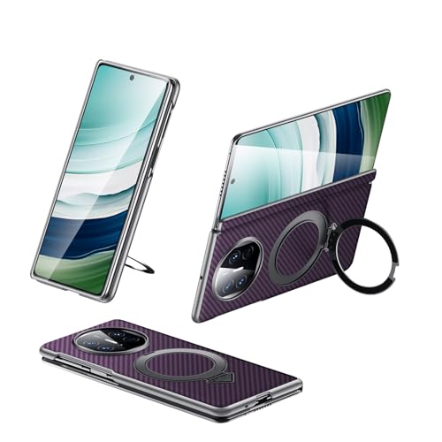 Coque Huawei Mate X5 en fibre d'aramide 600D violette avec protection charnière et support