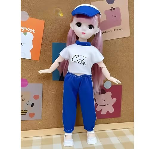 Image of Tickles Set Movable Jointed Makeup Cute Girl Brown Eyes Doll for Kids Girls (Size: 30 cm Color & Design: May Vary)
