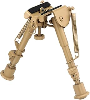 Theopot 6-9 Inches Tactical Rifle Bipod with Picatinny Rail Adapter,Flat Dark Earth Bipod