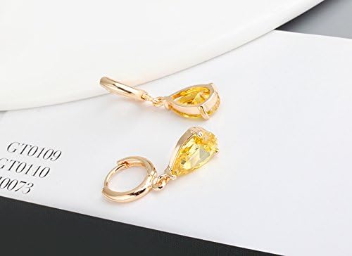 Vista 4 de Crystal line Azuria Dange Women Teardrop Earrings with Box 18K Gold Plated Zirconia Crystals Teardrops Jewelry for Women