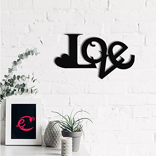 Image of eCraftIndia Love Theme Wooden Wall Decor for Living Room Bedroom | Home Wall Decor Items | Wall Art for Home Decor| Valentine Gift for Girlfriend Boyfriend Husband Wife Her Him | Valentine Decoration
