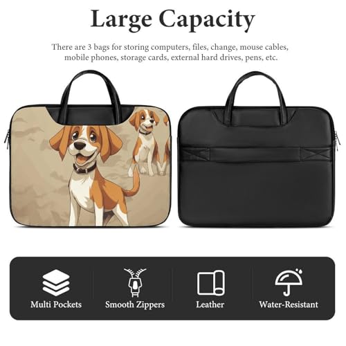 Maletín impermeable para laptop 17 pulgadas con estampado perrito Beagle miniatura 5