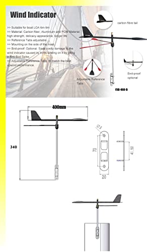 Blueshark Sailing/Boat Wind Indicator 15.7In(400Mm)，400-D #TOP1