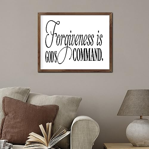 Panneau mural bois Forgiveness is God's Command rétro 40x50 cm