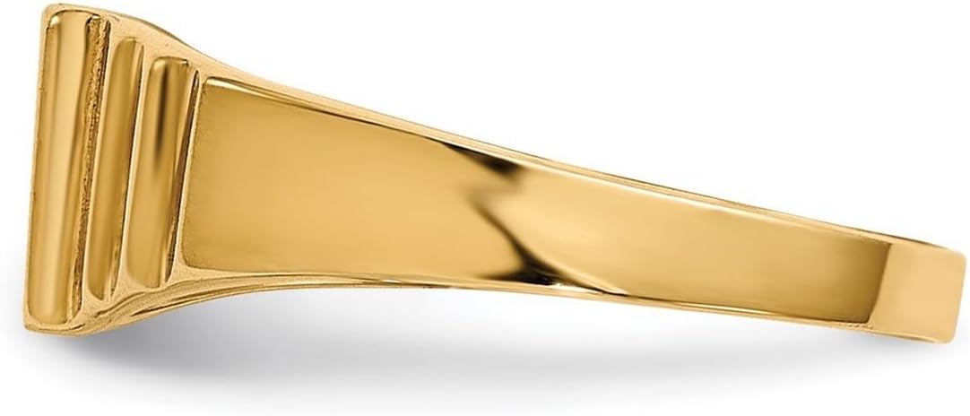 JewelryWeb 10k Solid Yellow Gold Satin Rectangular Signet Ring Size 2.25 Ring - Image 4