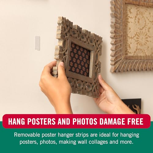 VELCRO Marke | HANGables Abnehmbare Bildaufhängestreifen | Starke selbstklebende Streifen | Weiß | 4 Sets halten bis zu 7,5 kg | Set aus 4 Stück (Packung mit 2)