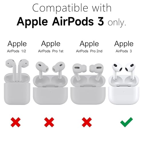 Oakxco Silicone Case for Airpods 3rd Generation 2021 with Keychain, Thin Slim Soft TPU Skin Rubber Gel Cute Airpods Case 3 Gen Cover Aesthetic Accessories for Women Girl Female, Beige Stone