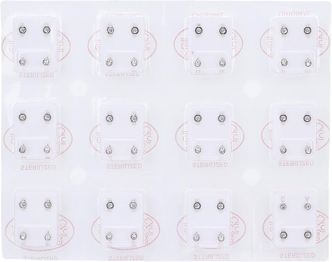 SHIELD PLUS Ear Studs for Ear Piercing Gun, Stainless Steel Studs Hypoallergenic ear piercing gun kit cartilage earring stud hypoallergenic surgical steel baby earrings (24 Pieces)