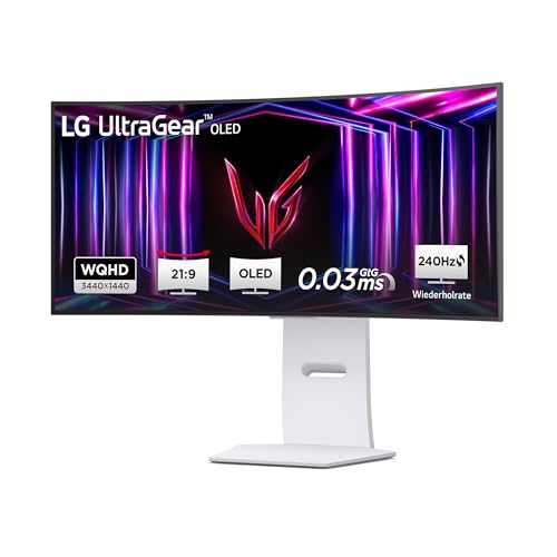 LG Ultragear 34GS95QE-W.AEU (34 Zoll) 21:9 Curved 800R UWQHD OLED Gaming-Monitor 240Hz AMD FreeSync Premium Pro DisplayHDR True Black 400 2X HDMI 2.1 Weiß
