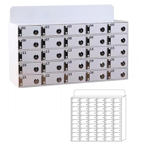 Taquillas de acrílico blanco para teléfono, 6 ranuras individuales para llaves, almacenamiento de gran capacidad para empleados, almacenamiento de teléfono celular de cárcel multiranura para fábricas