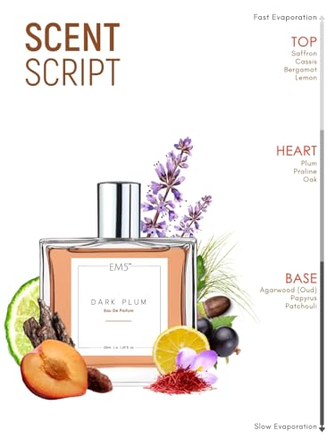 Image of EM5 Dark Plum Unisex Perfume | Fruity Woody Spicy Oud Fragrance | Eau de Parfum Spray | Strong & Long Lasting Scent | Luxury Gift for Him & Her | 50ml