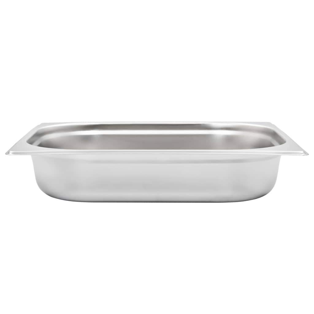 Mangloder - Contenedores para gastronomía, 4 unidades, GN 1/2, 65 mm, acero inoxidable, apilables, 4 L, para platos de chafing, bain marie, buffet, gastronomía, restaurante, hotel, cocina, mantener el