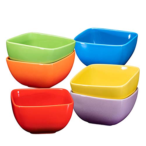 Bruntmor 26 Oz Multicolor Porcelin Ceramic Square Soup Bowls With Handles, Soup Crocks Set Of 6, Large Soup Bowls For Kitchen, Side Dish, Soup, Cereal,Ice Ice Cream And Salad, Perfect For Christmas #TOP8
